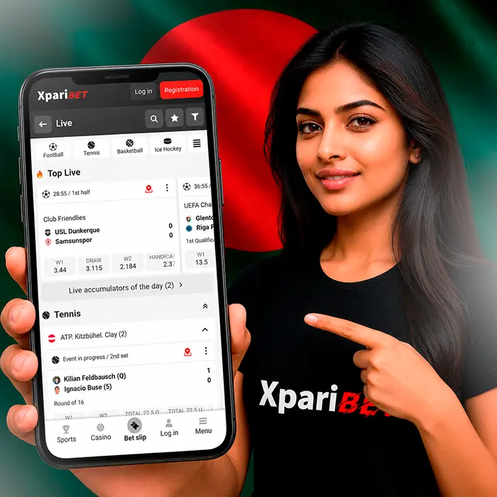 Xparibet লাইভ বেটিং ইন্টারফেস